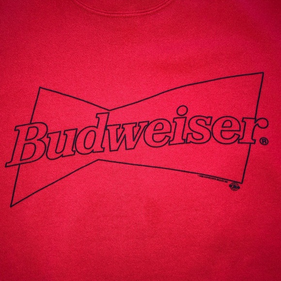Hanes Other - BUDWEISER Red Bowtie Vintage 1995 Logo Sweatshirt